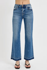 Plus Size RISEN Raw Hem Ankle Bootcut Jeans - Trendy Denim for All Sizes